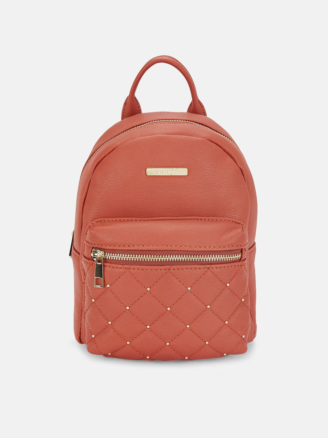 Forever Glam by Pantaloons Women Orange Solid with Quilted Backpack Price in India