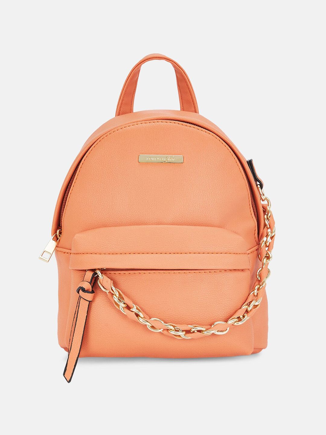 Forever Glam by Pantaloons Women Coral Solid Backpack Price in India