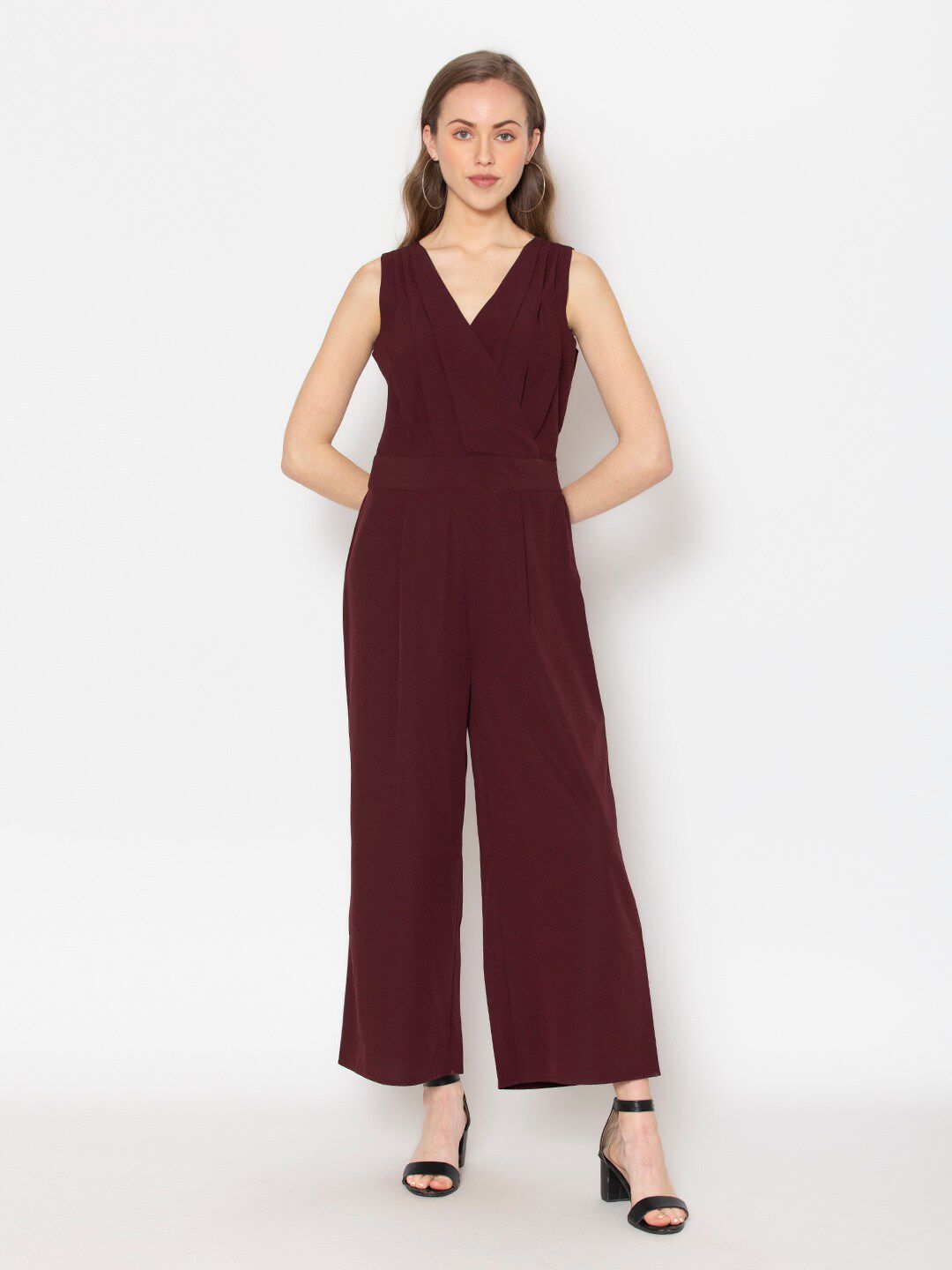 FLAWLESS Maroon Culotte Jumpsuit Price in India