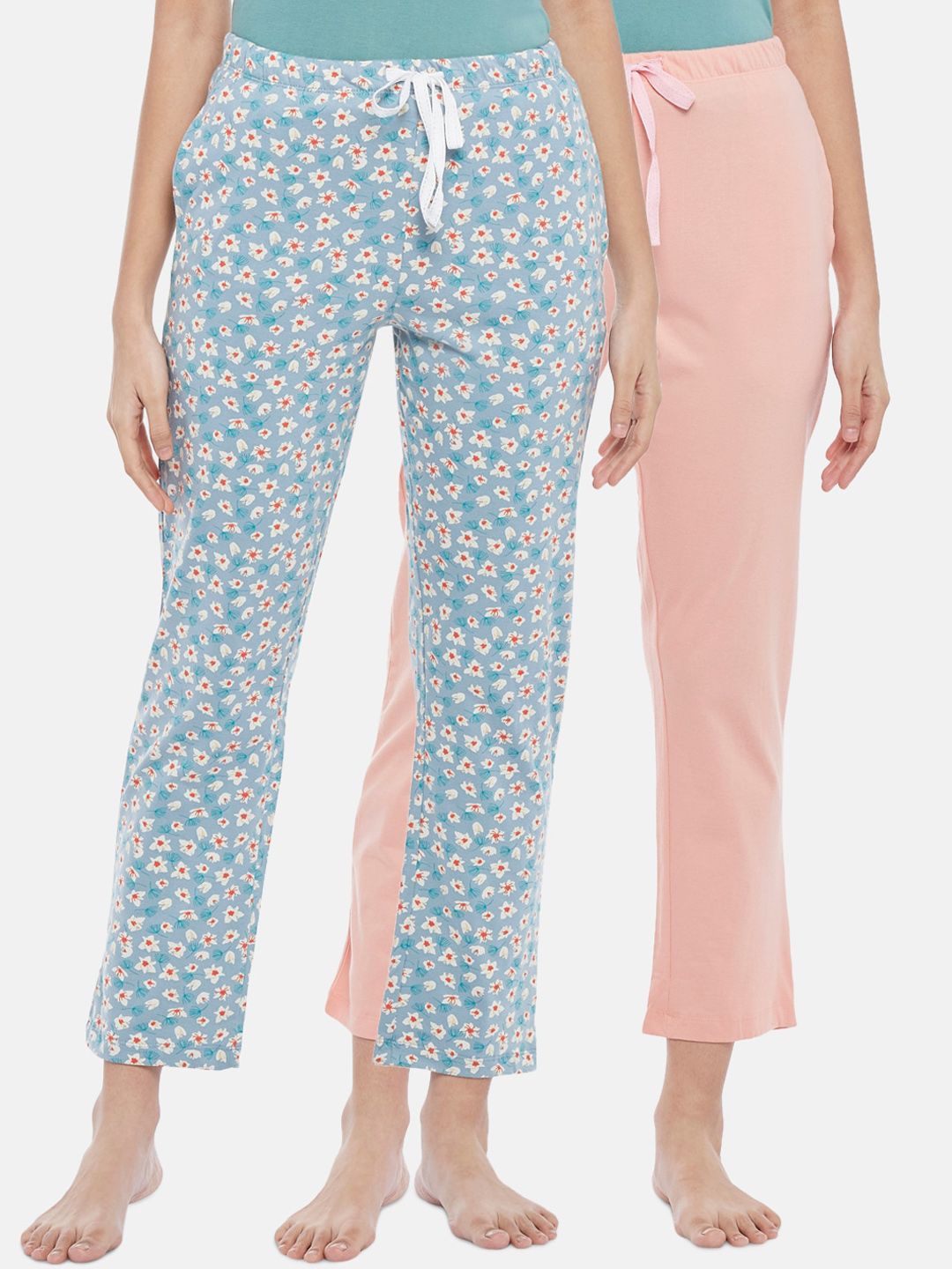 Dreamz by Pantaloons Women Pack of 2 Pure Cotton Printed Lounge Pants Price in India