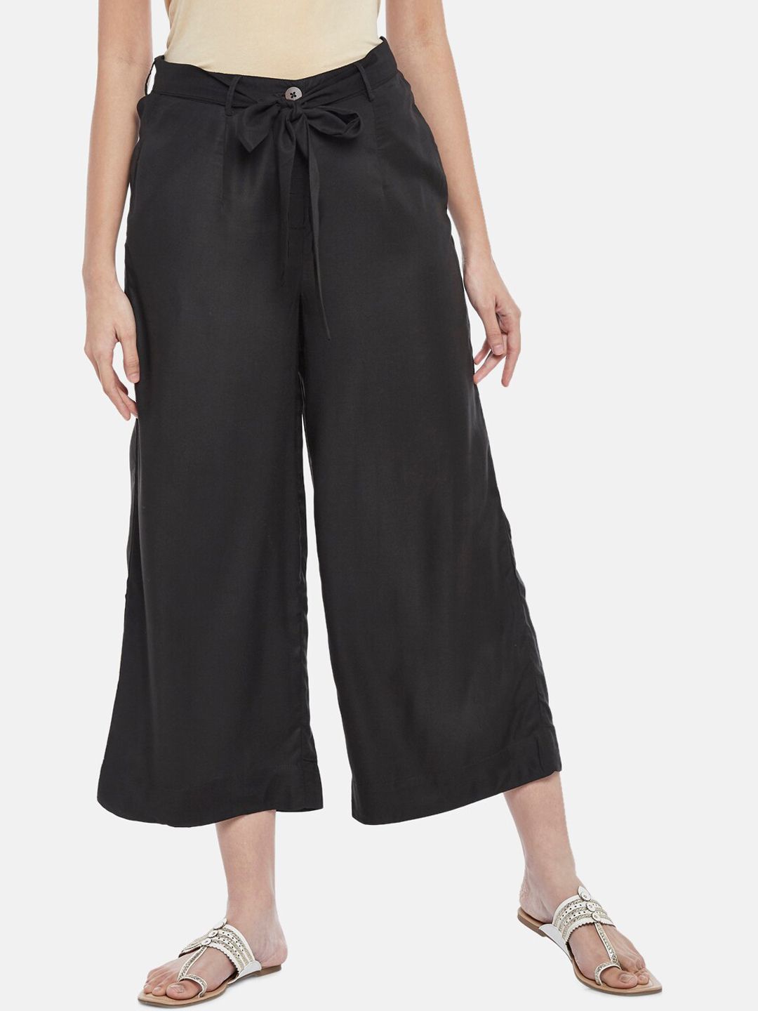 AKKRITI BY PANTALOONS Women Charcoal Culottes Trousers Price in India