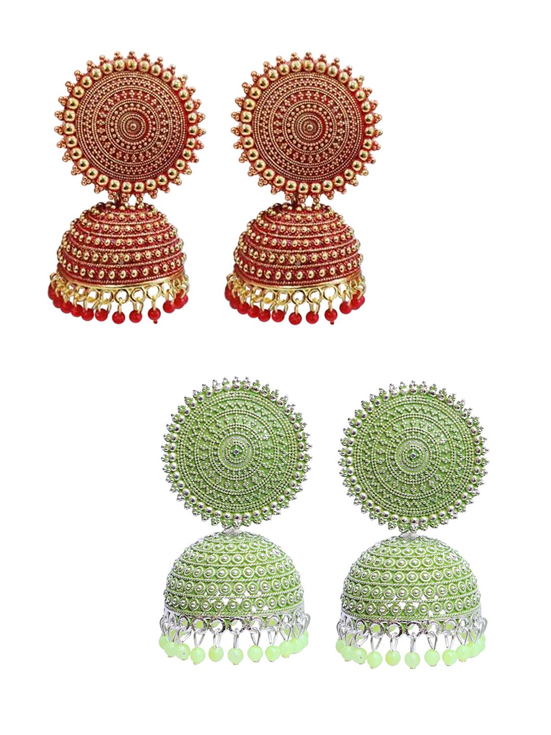 Vembley Green Contemporary Jhumkas Earrings Price in India