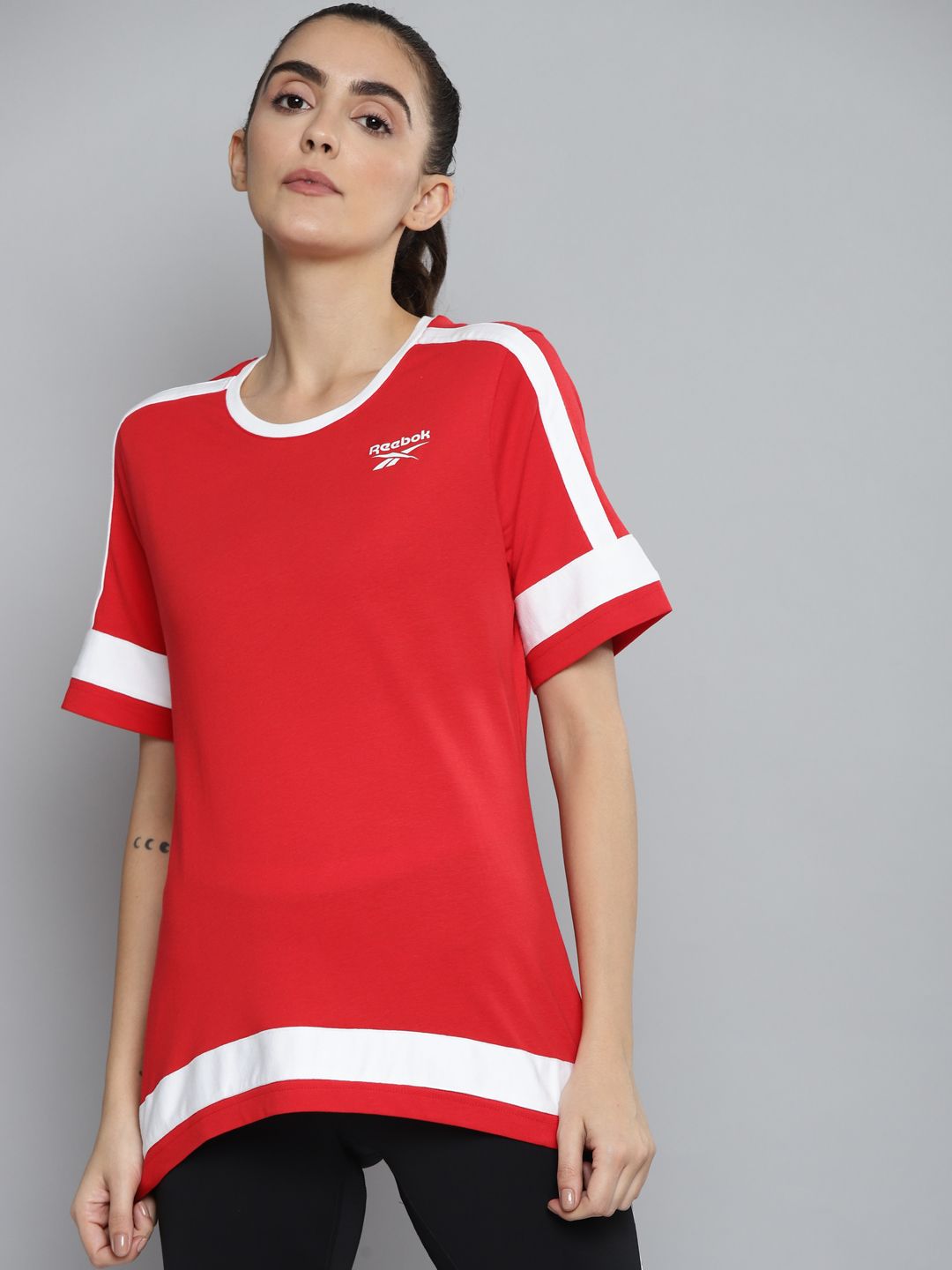 Reebok Classic Women Red WCE T-shirt Price in India