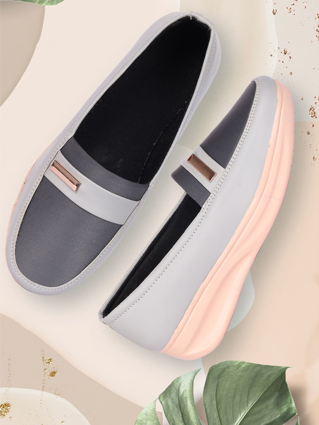 FASHIMO Women Grey Colourblocked Ballerinas