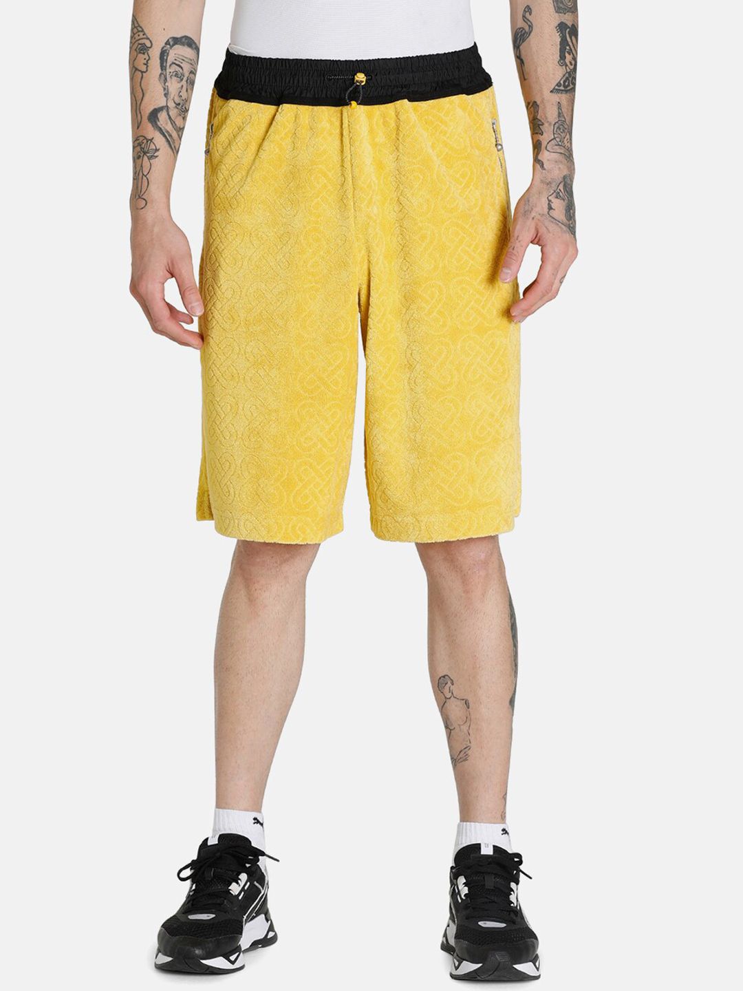 Puma Unisex Yellow Loose Fit PUMA x PRONOUNCE T LG Running Sports Sustainable Shorts Price in India