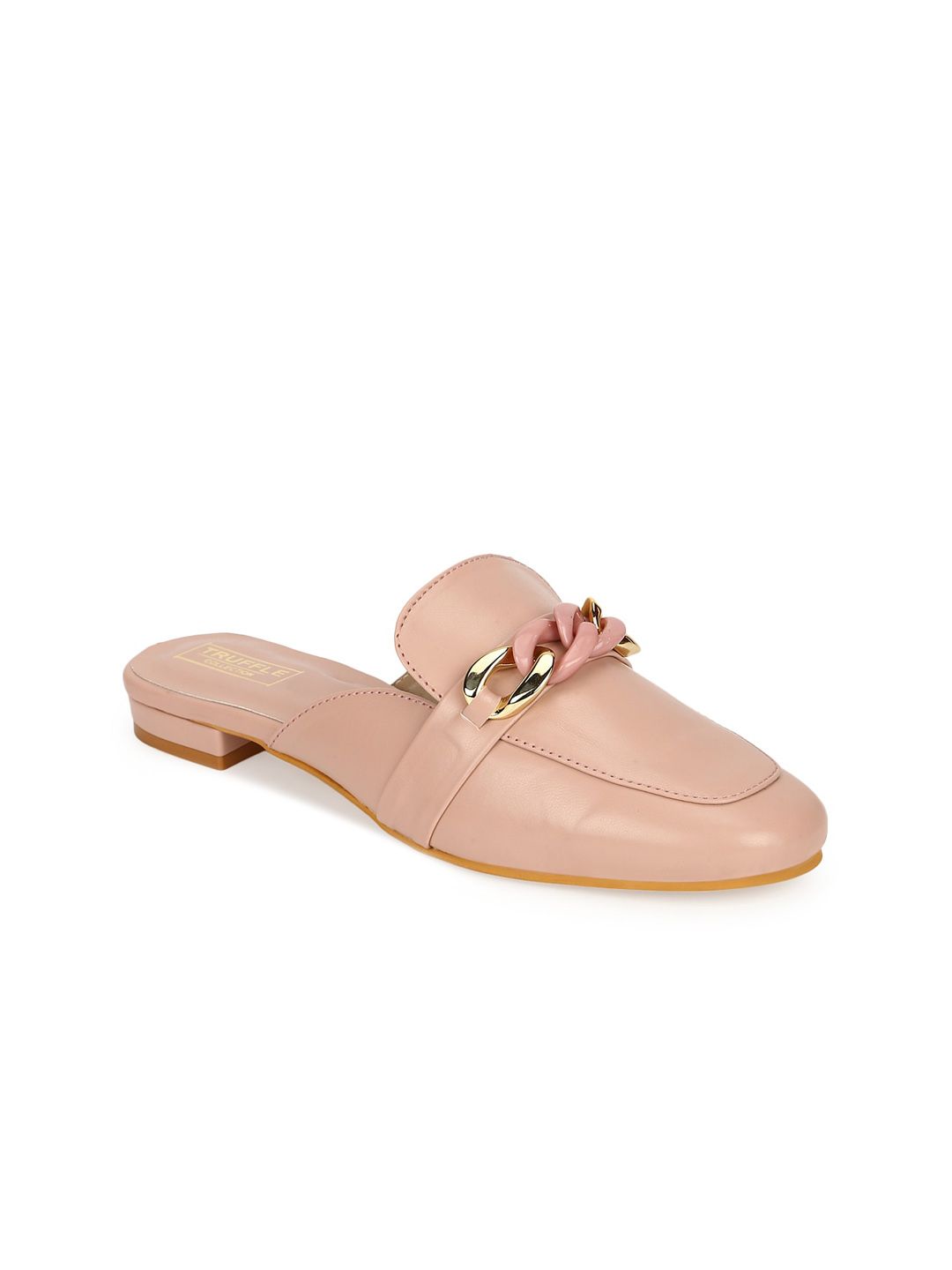 Truffle Collection Women Nude-Coloured PU Loafers Price in India