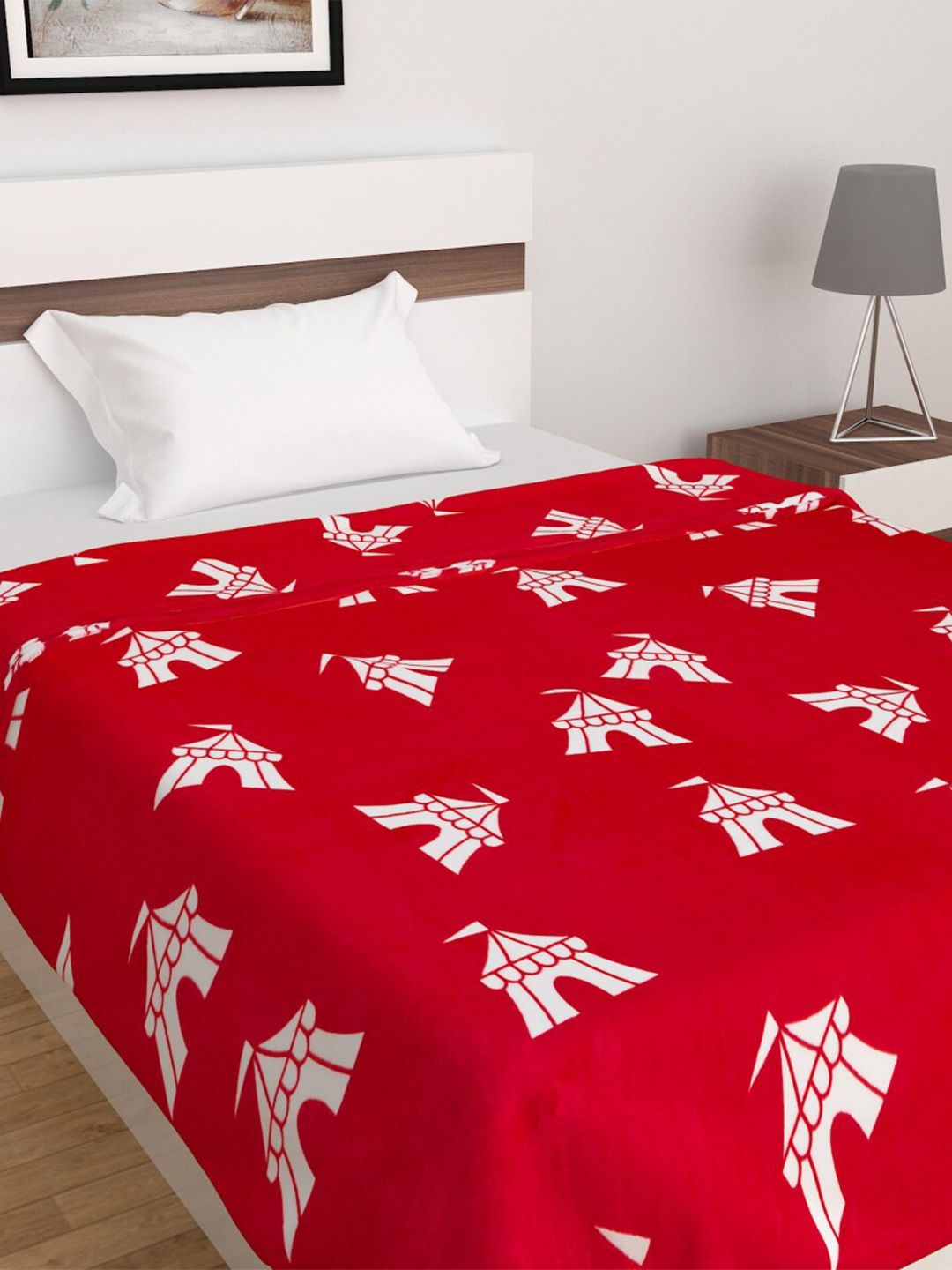 Home Centre Red 150 GSM Soft Single Bed Blanket Price in India