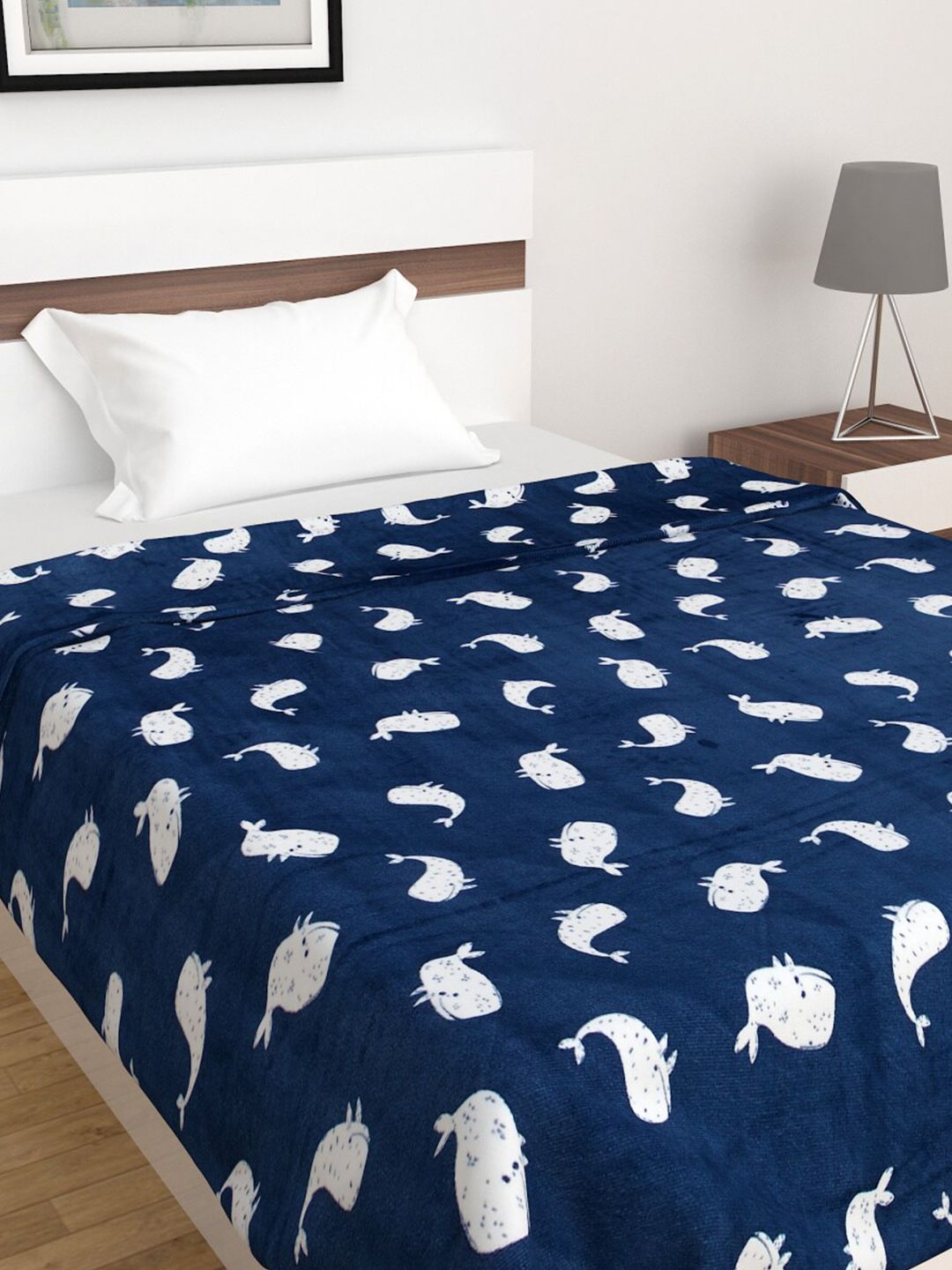 Home Centre Blue & White Summer 150 GSM Single Bed Blanket Price in India