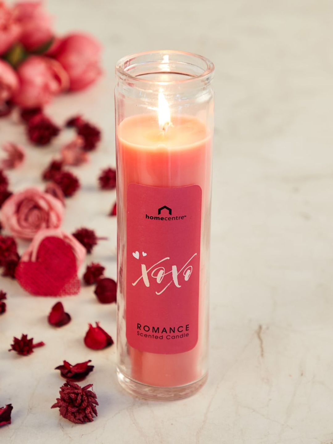 Home Centre Pink Valentine Tall Glass Scented Candle Price in India