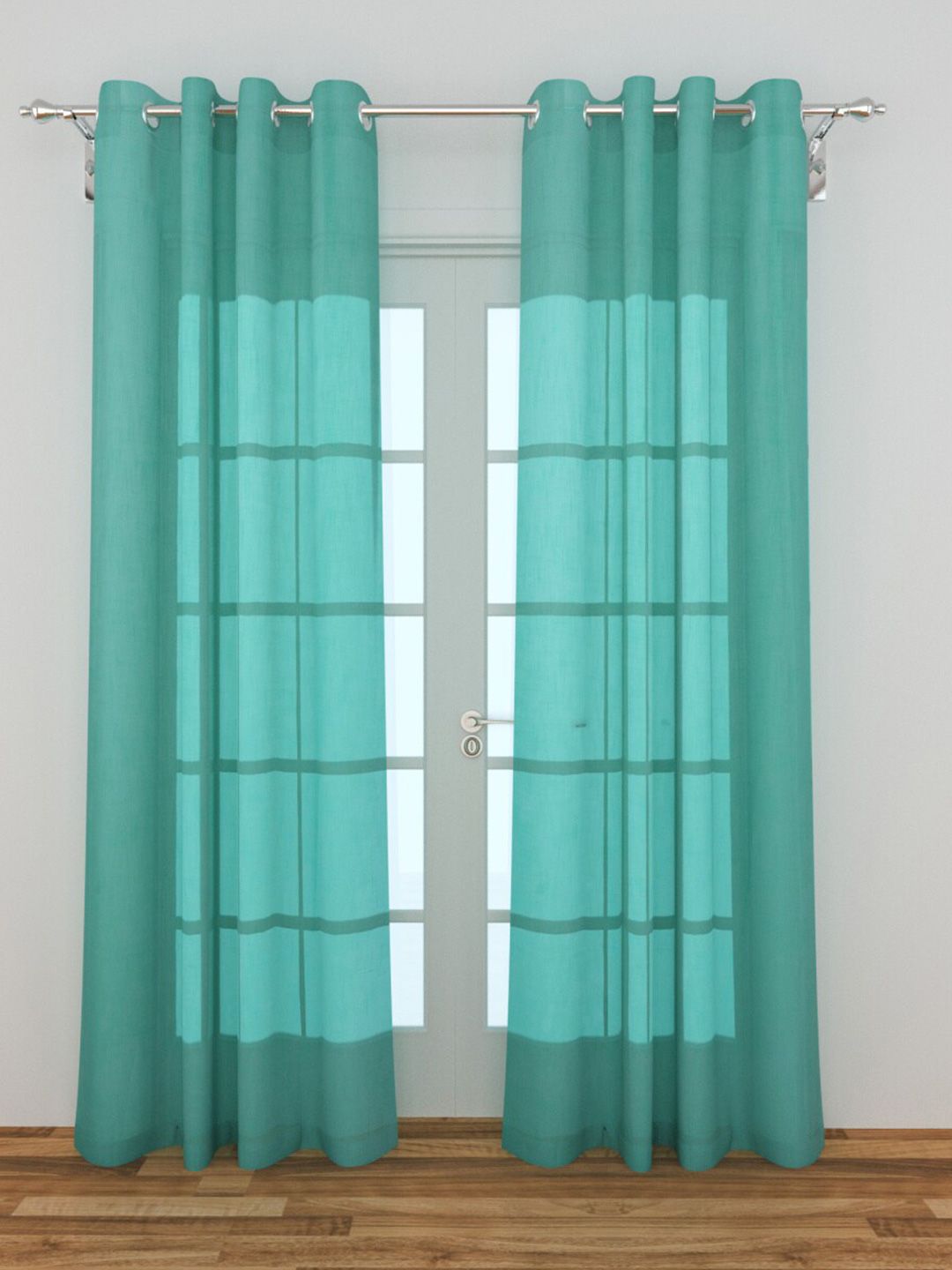 Home Centre Blue Set of 2 Sheer Door Curtain Price in India