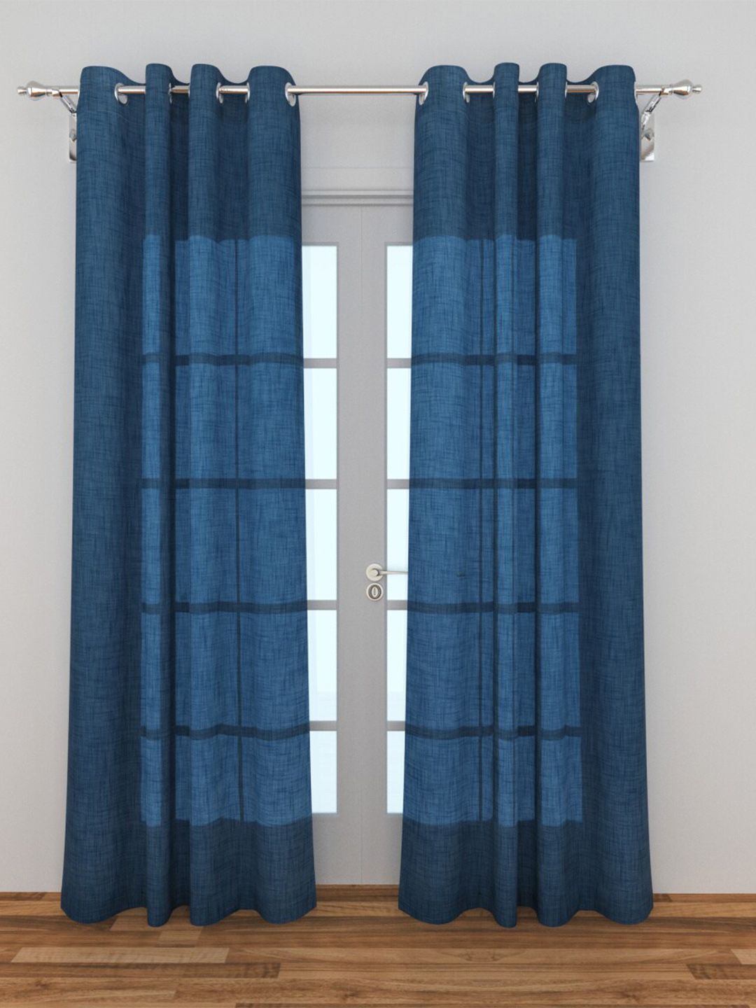 Home Centre Blue Set of 2 Sheer Door Curtain Price in India