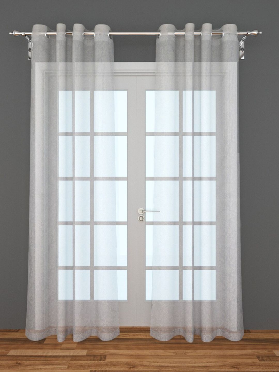 Home Centre Set of 2 White Sheer Door Curtain Price in India