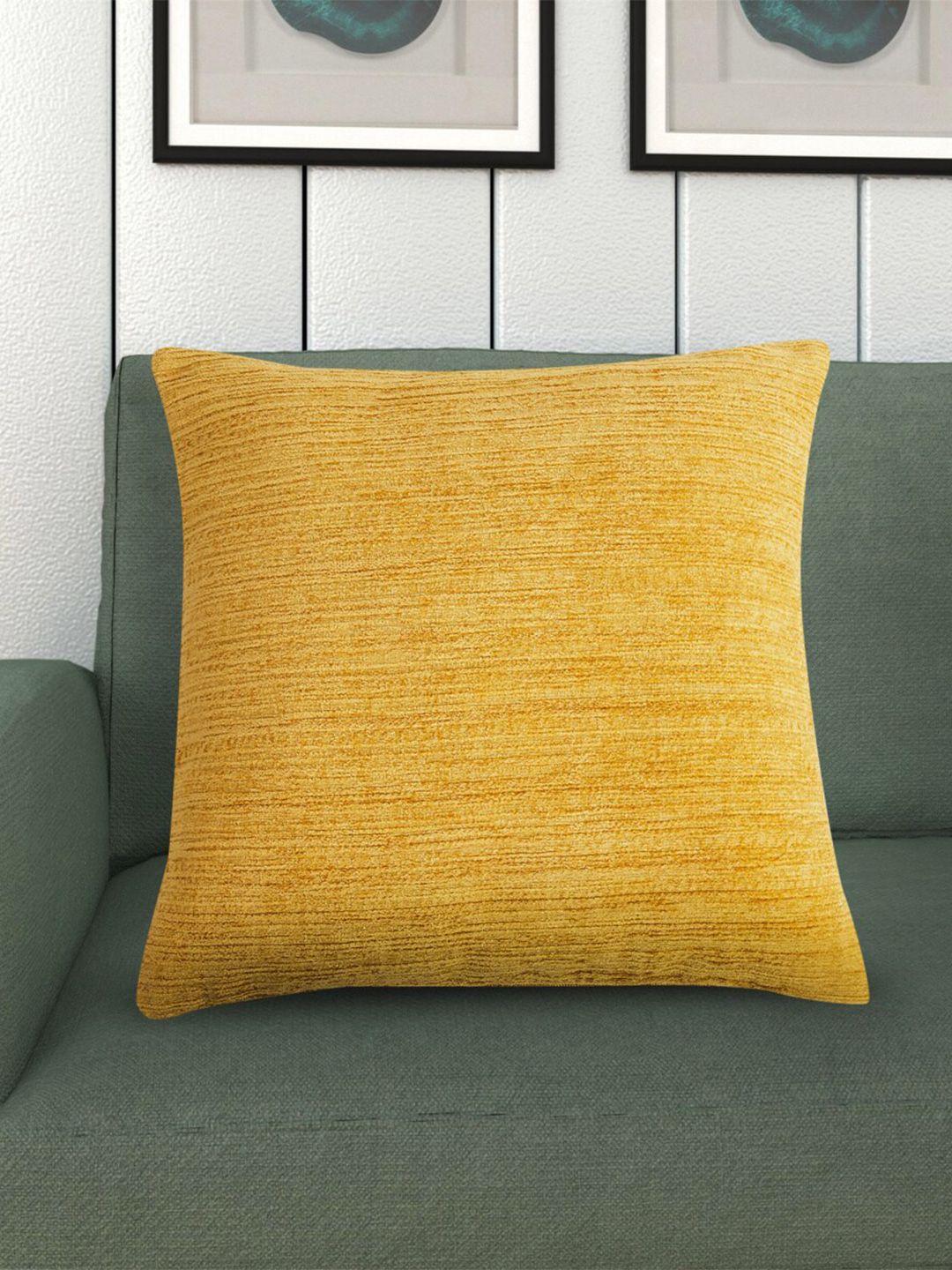 Home Centre Yellow Square Jacquard Cushion Covers Price in India