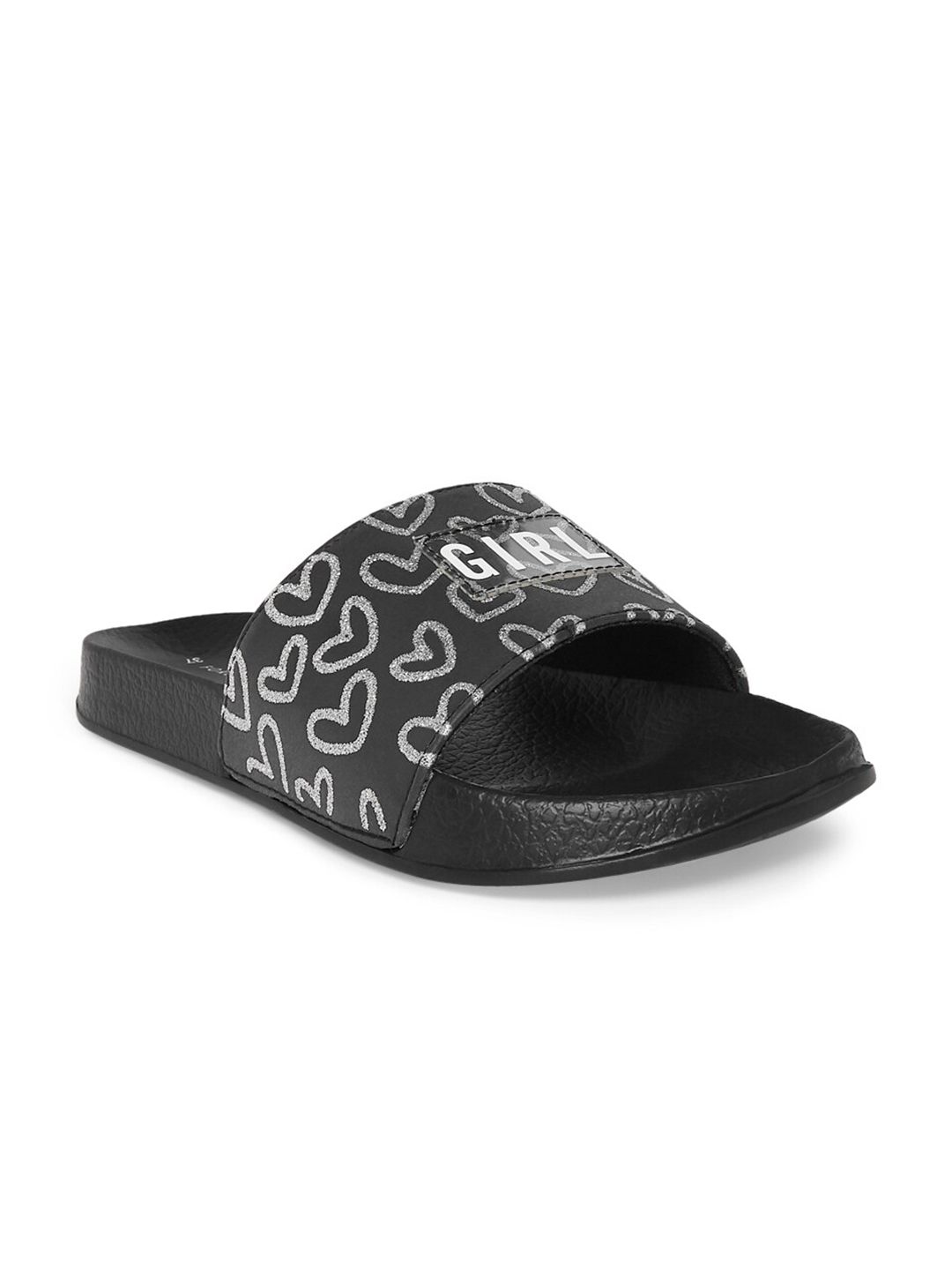 Forever Glam by Pantaloons Women Black & White Printed Sliders Price in India