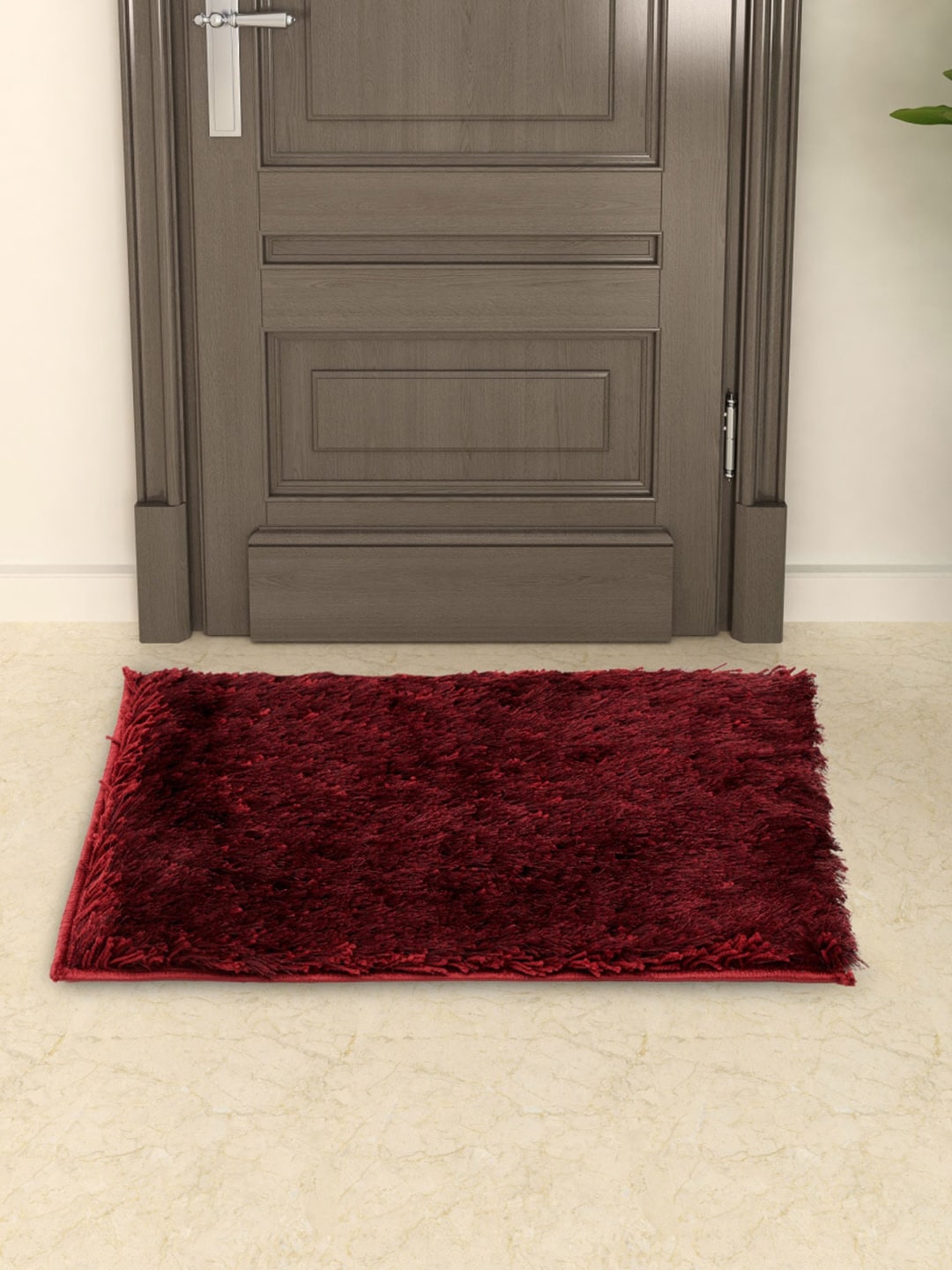 Home Centre Red Textured Tufted Door Mat Price in India