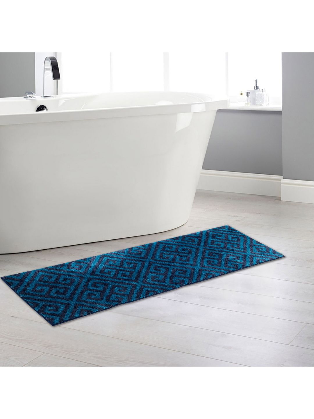 Home Centre Teal Blue Textured Bath Runner Price in India