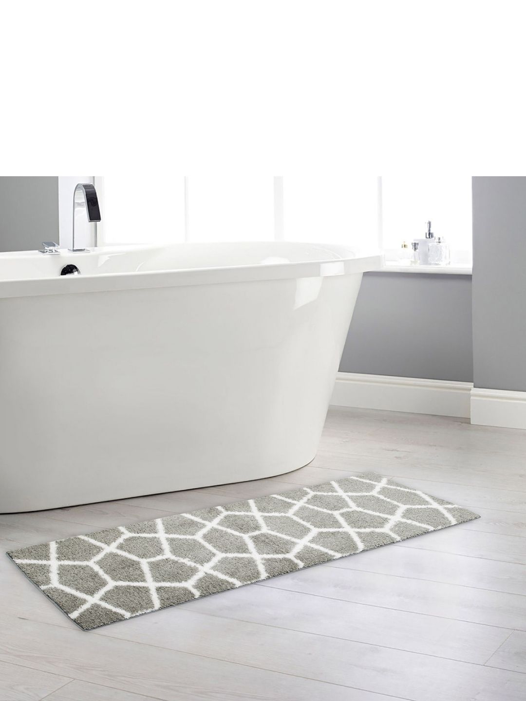 Home Centre Grey Patterned Anti-Skid Bathmat Price in India