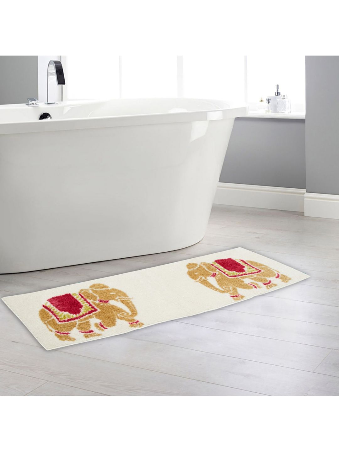 Home Centre White Textured Anti-Skid Bath Runner Price in India