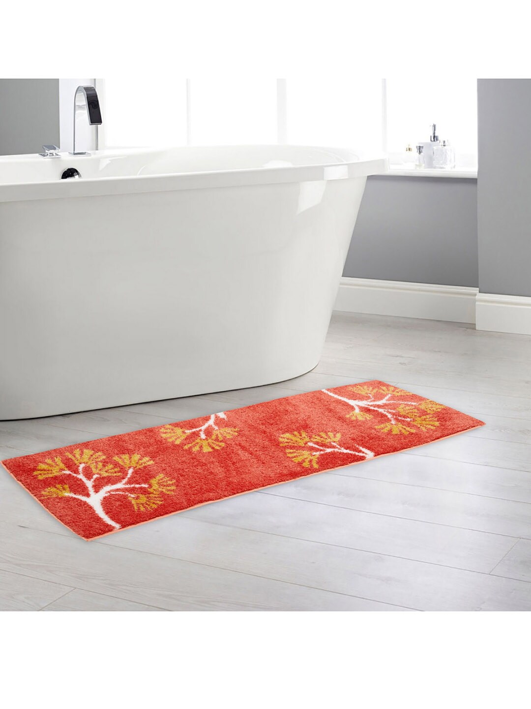 Home Centre Red Textured Bath Runner Price in India