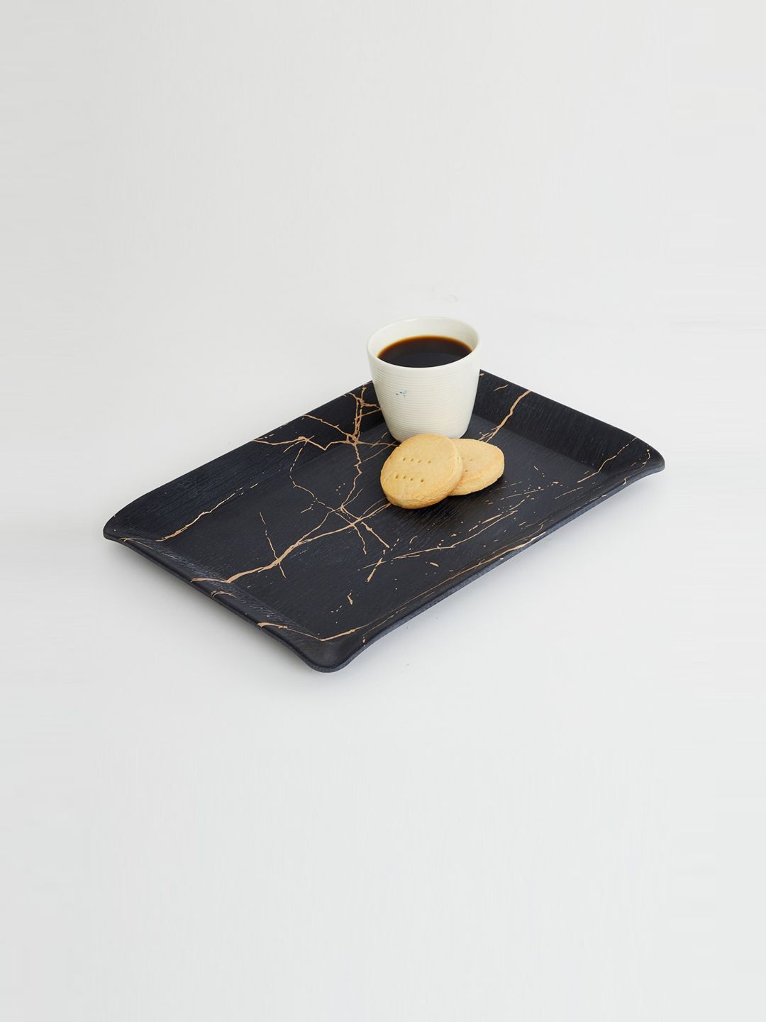 Home Centre Black & Beige Printed Melamine Medium Serving Tray Price in India