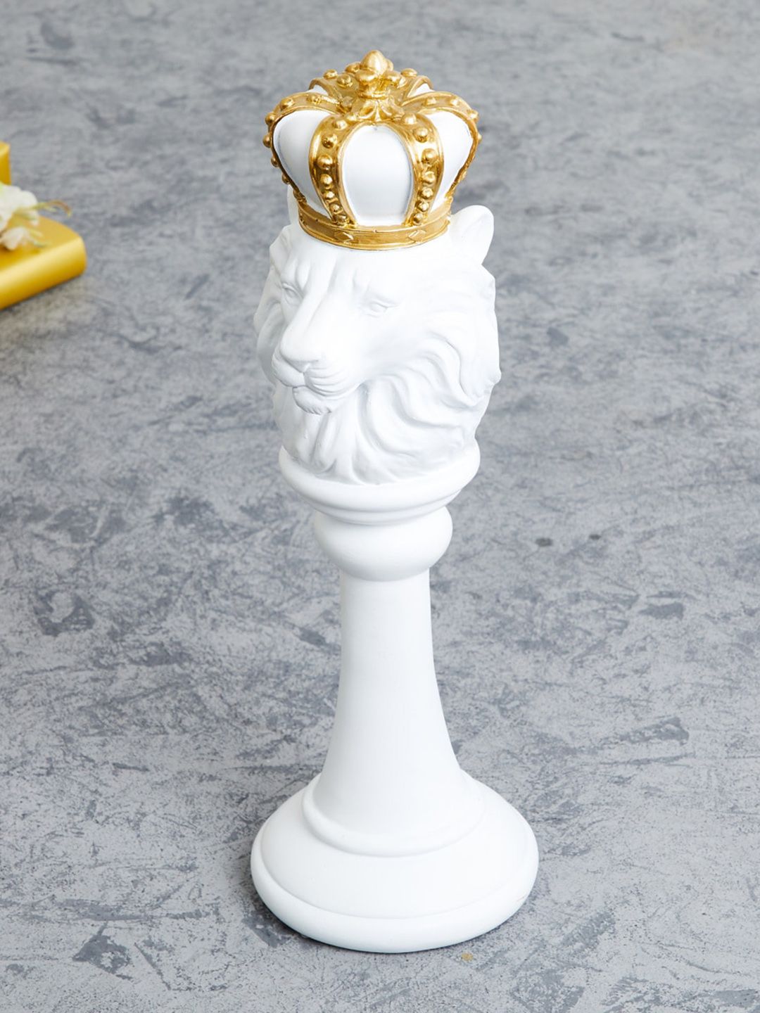 Home Centre White & Gold-Toned Ceramic Chess Bishop Showpiece Price in India