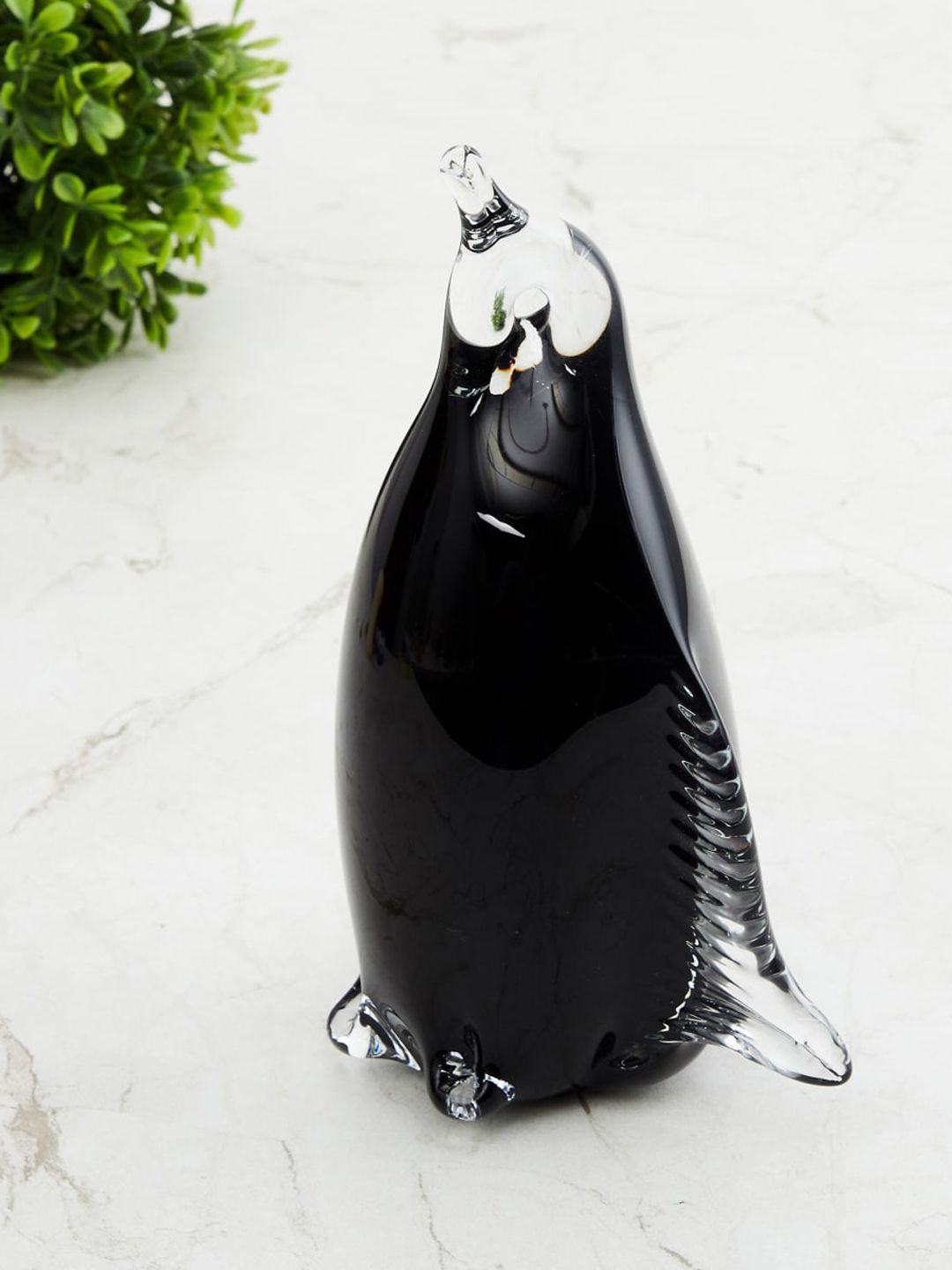 Home Centre Black Glass Penguin Figurine Showpiece Price in India