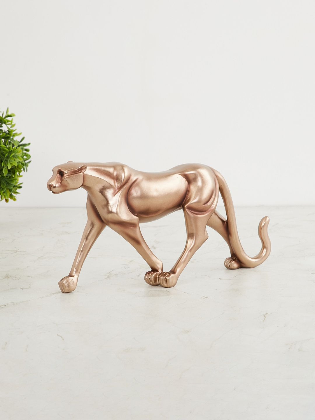 Home Centre Gold-Toned Solid Polyresin Leopard Showpiece Price in India