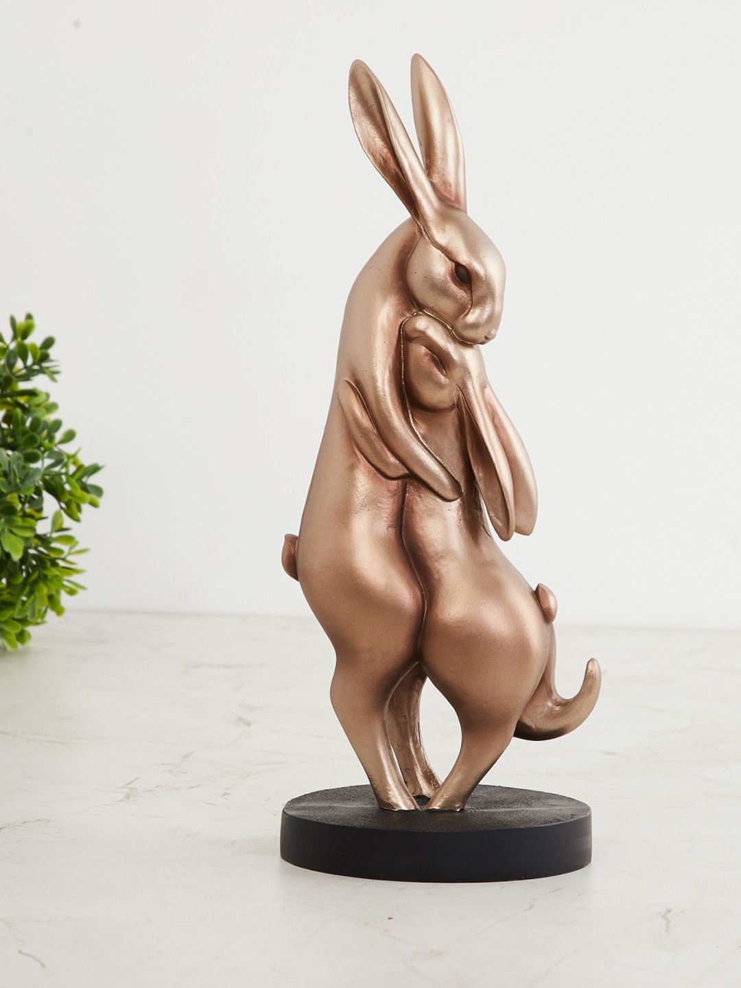 Home Centre Gold-Toned Solid Hugging Bunny Figurine Showpieces Price in India