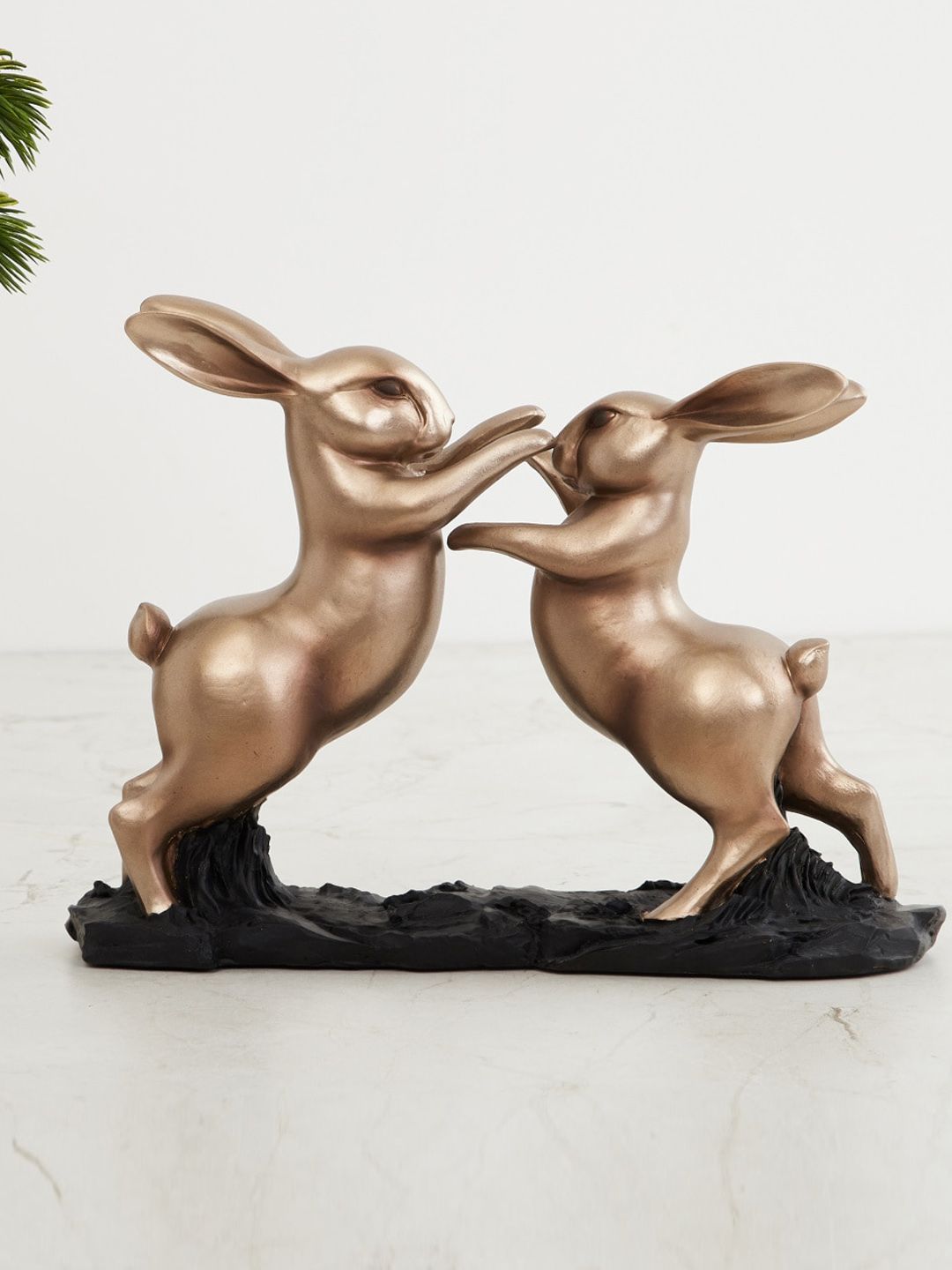 Home Centre Gold-Toned Solid Dancing Bunny Showpiece Price in India