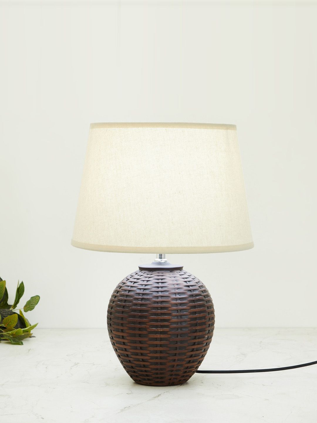 Home Centre Brown Textured Table Lamp Price in India