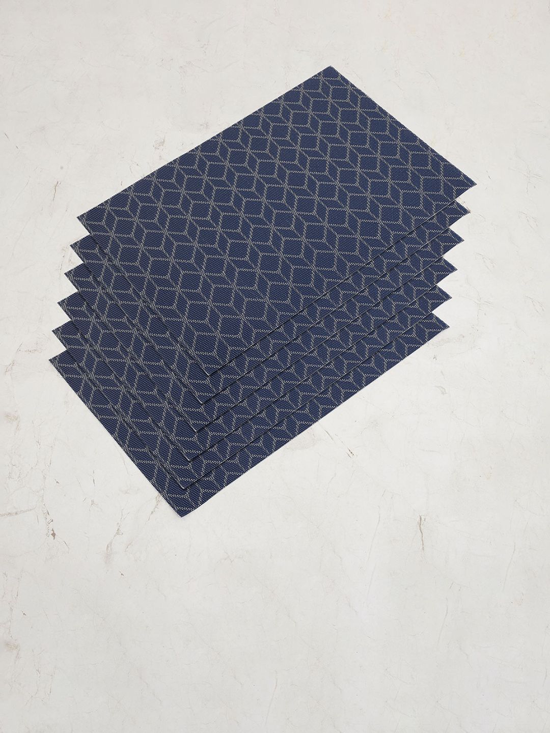 Home Centre Set of 6 Blue Textured PVC Table Placemats Price in India