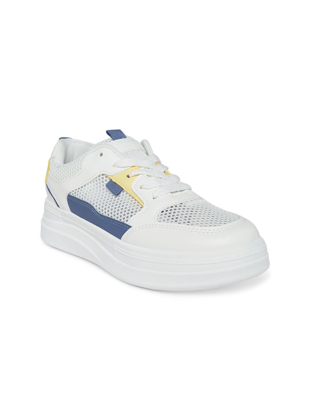 Forever Glam by Pantaloons Women White Colourblocked PU Sneakers Price in India