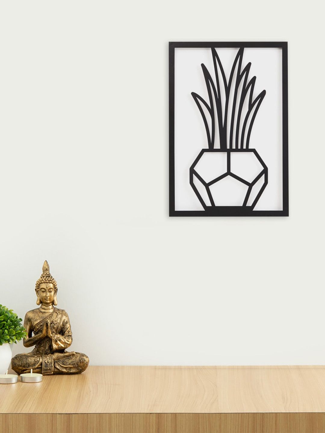 Home Centre Black Nimbus Plant Metal Wall Art Price in India