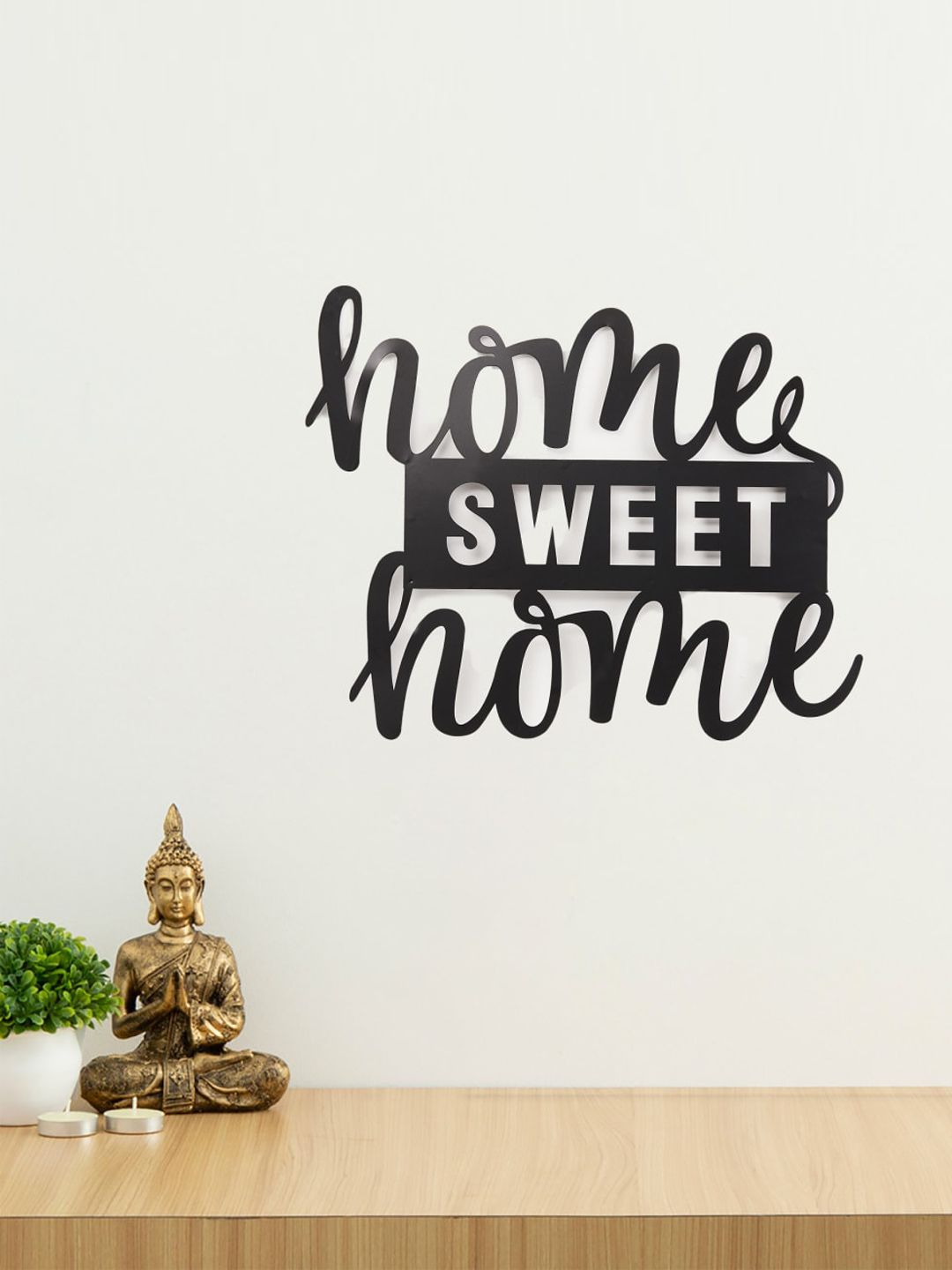 Home Centre Black Sweet Home Metal Wall Art Price in India