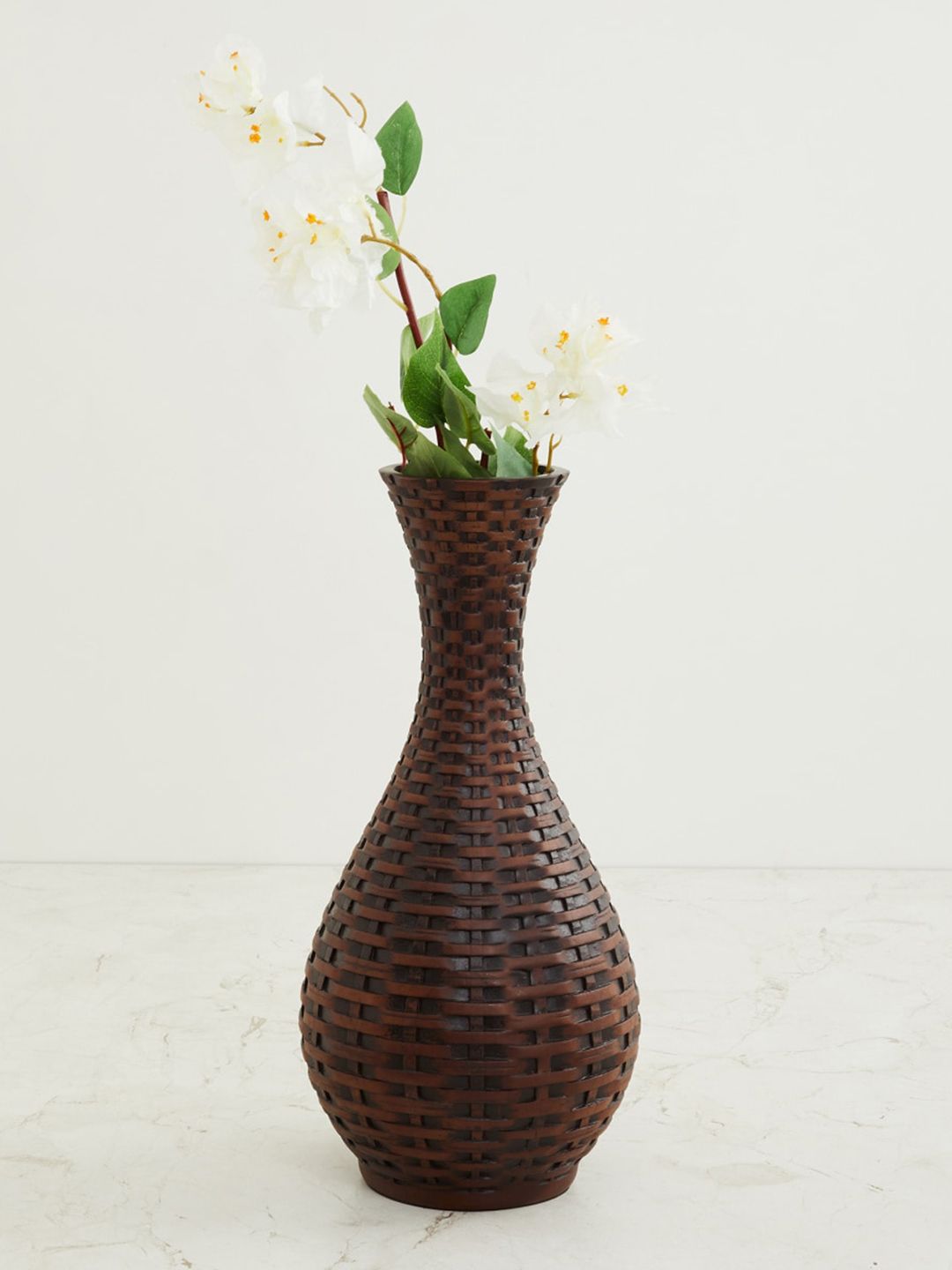 Home Centre Brown Textured Polyresin Vase Price in India