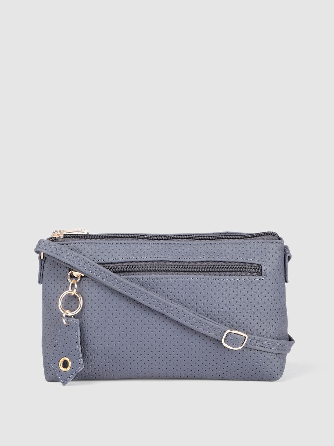 Baggit Blue Solid Structured Sling Bag Price in India