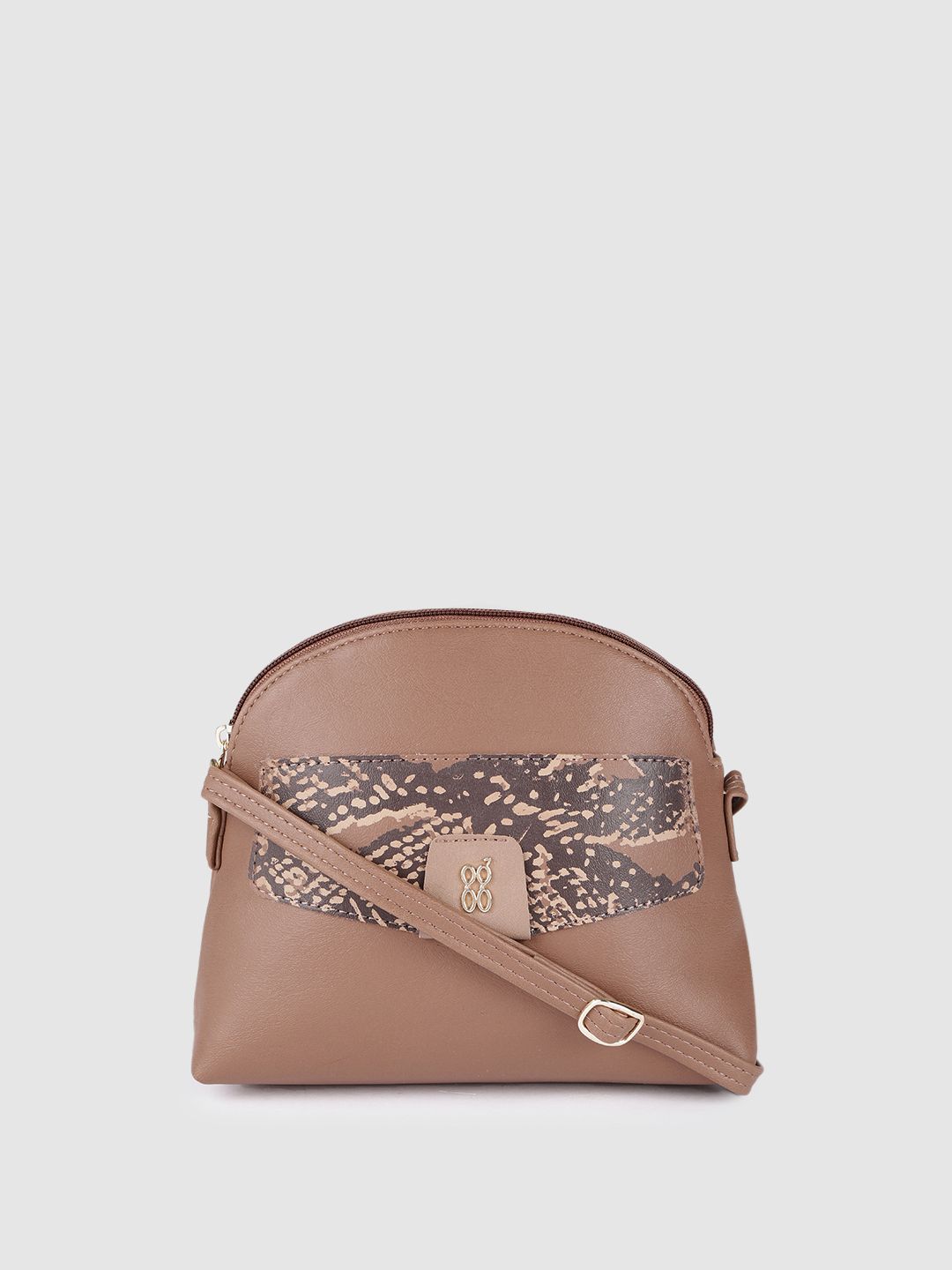 Baggit Women Khaki Brown Printed Sling Bag Price in India