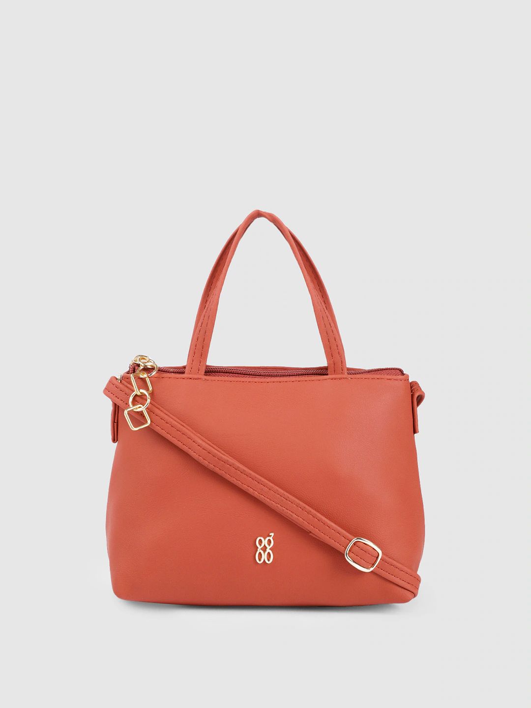 Baggit Red Solid Structured Handheld Bag Price in India