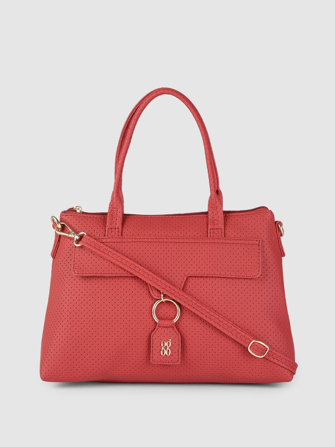 Baggit Red Solid Handheld Bag Price in India