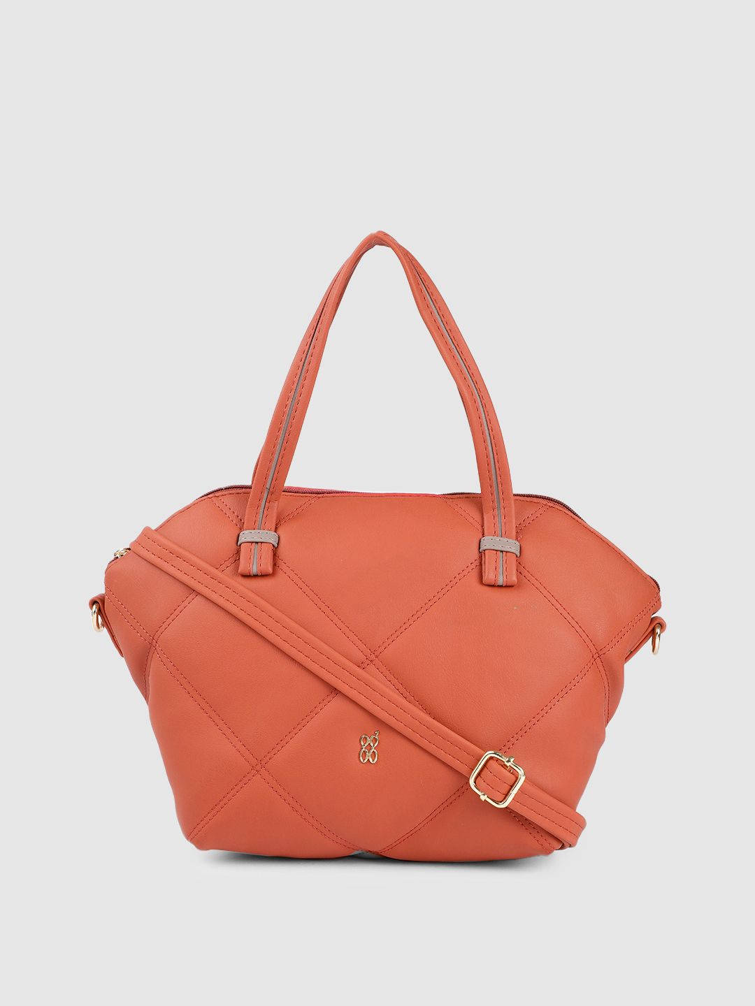 Baggit Red Solid Structured Handheld Bag Price in India