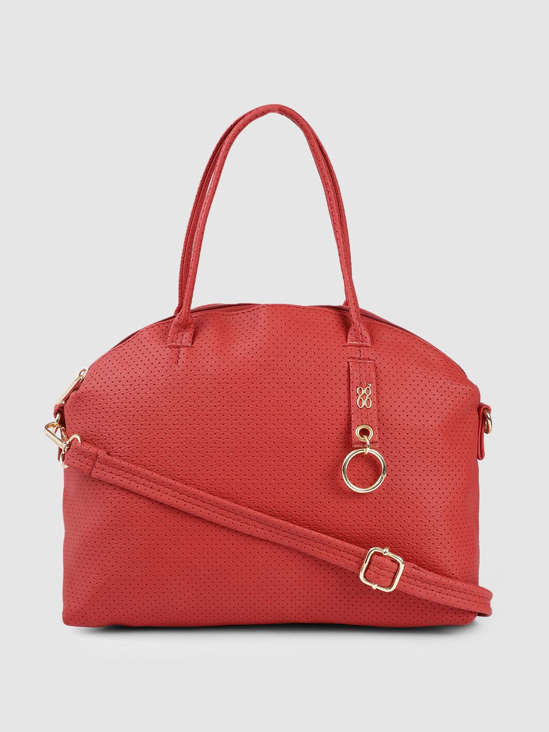 Baggit Red Textured Structured Handheld Bag Price in India