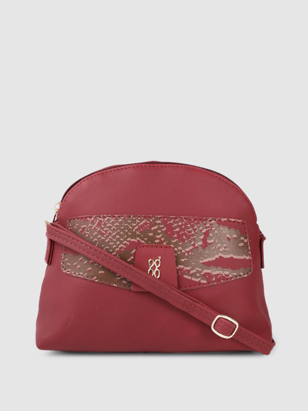 Baggit Red Printed Structured Sling Bag Price in India