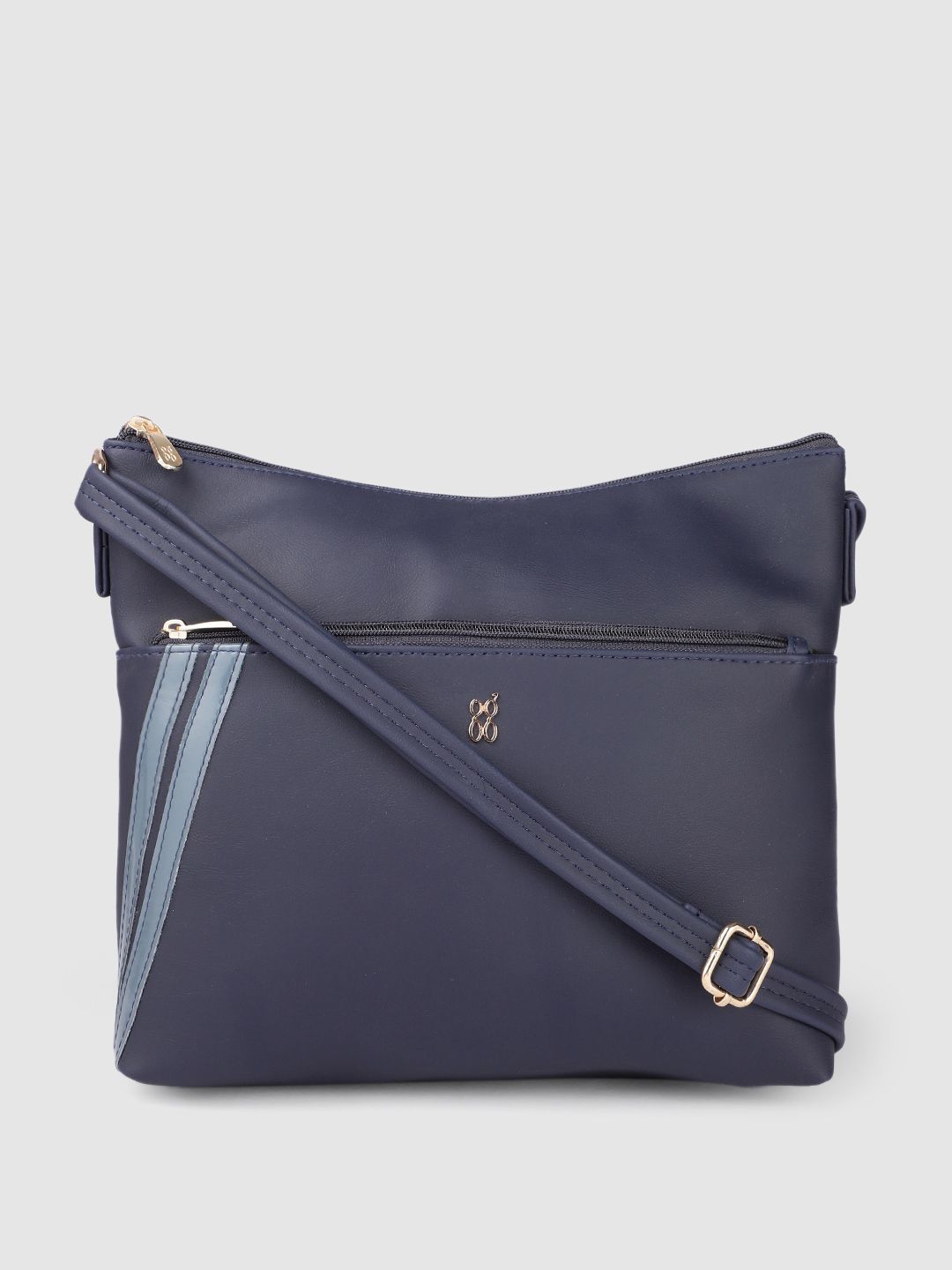 Baggit Blue Solid Structured Sling Bag Price in India