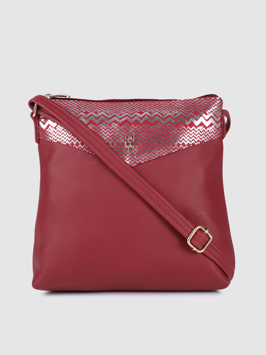 Baggit Women Red Geometric Printed Structured Sling Bag Price in India