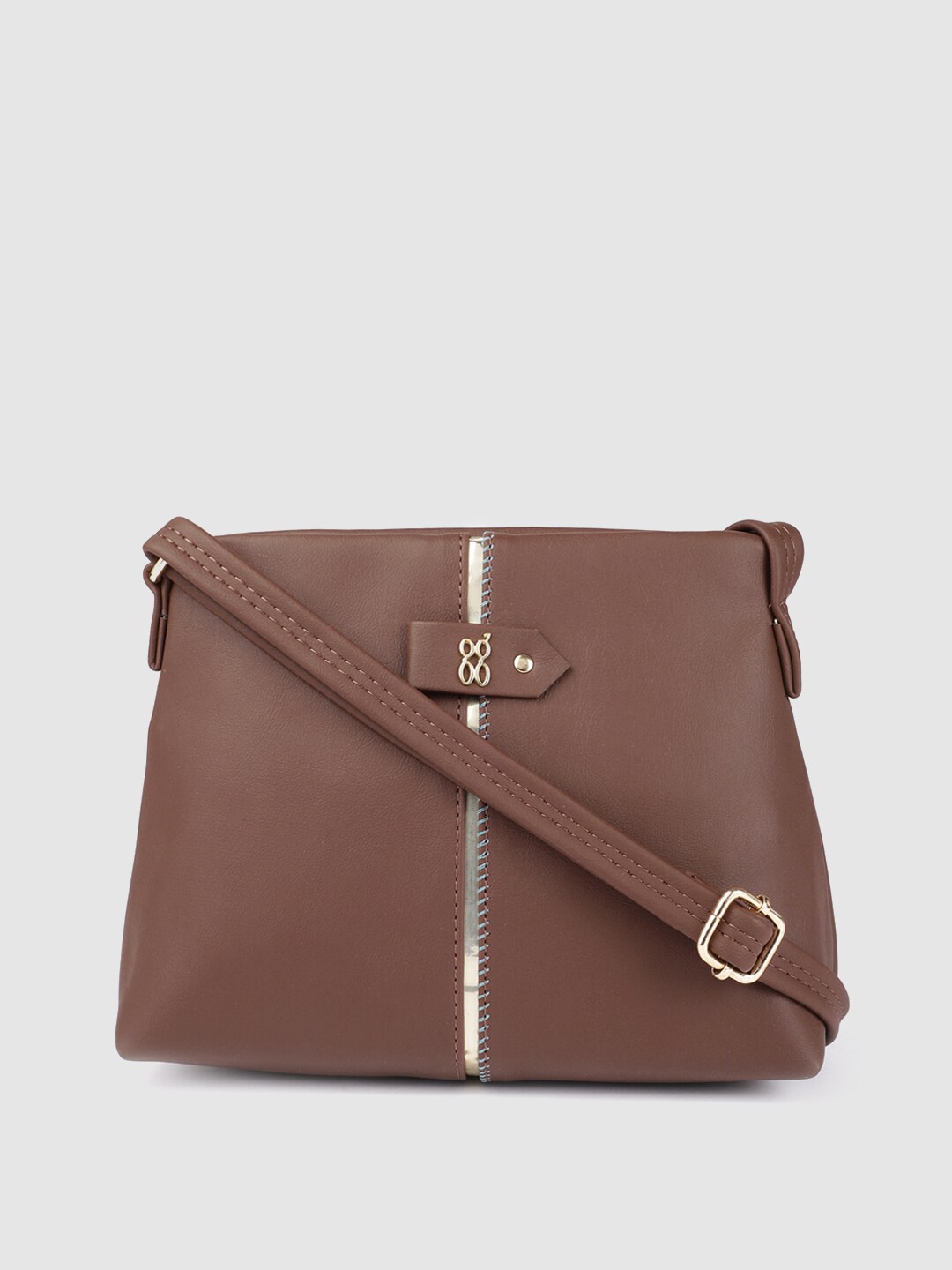 Baggit Brown Solid Structured Handheld Bag Price in India