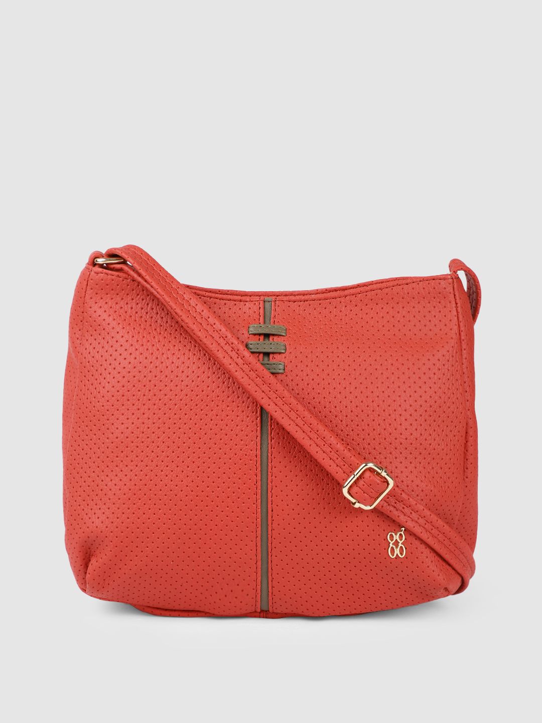 Baggit Red Textured Structured Sling Bag Price in India