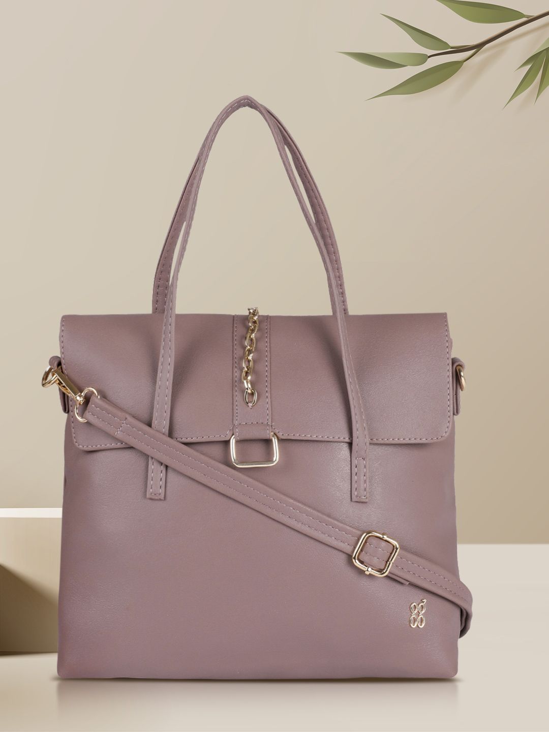 Baggit Purple Solid Structured Handheld Bag Price in India