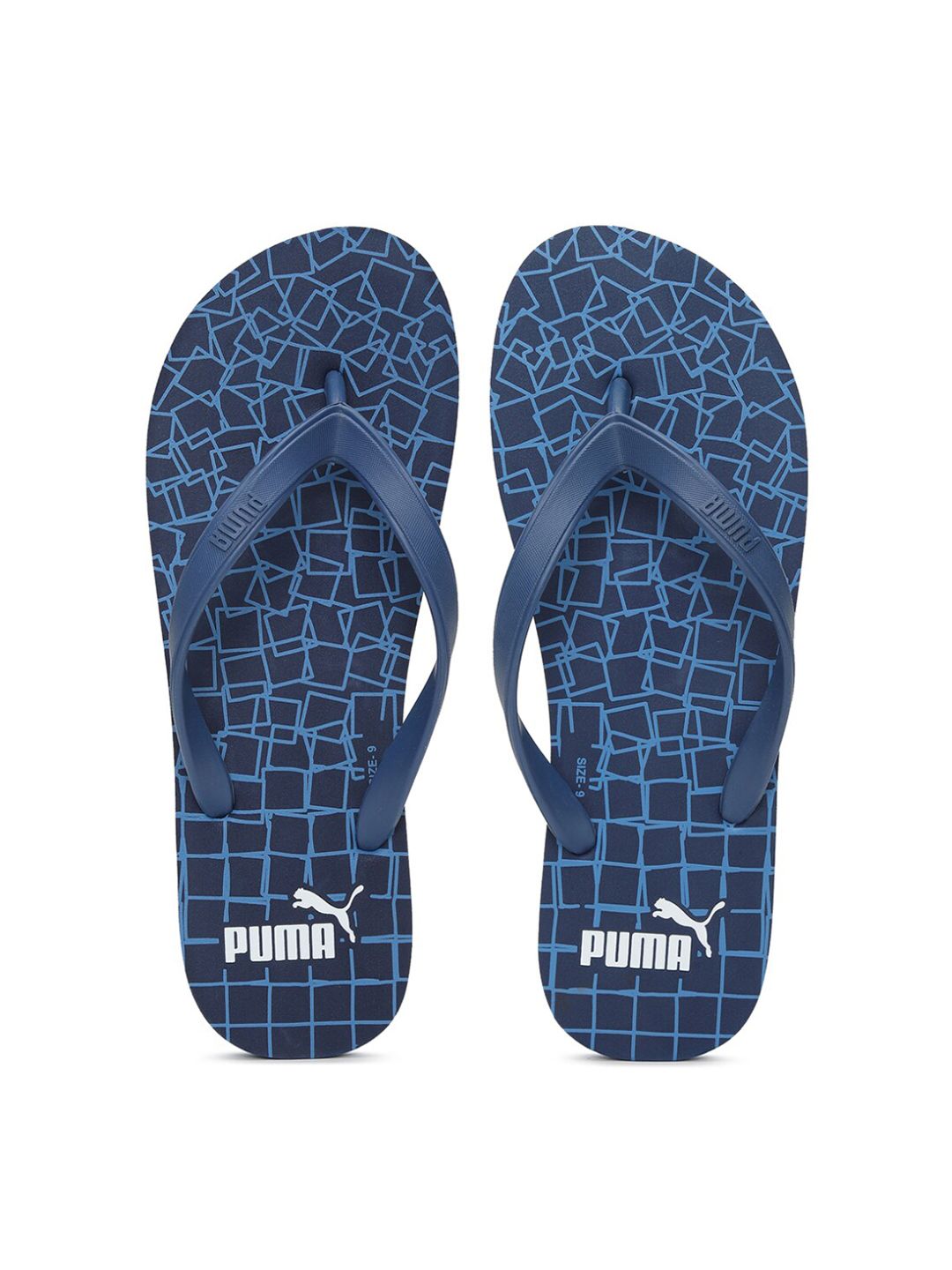 Puma Navy Blue Printed Thong Flip Flop Price in India
