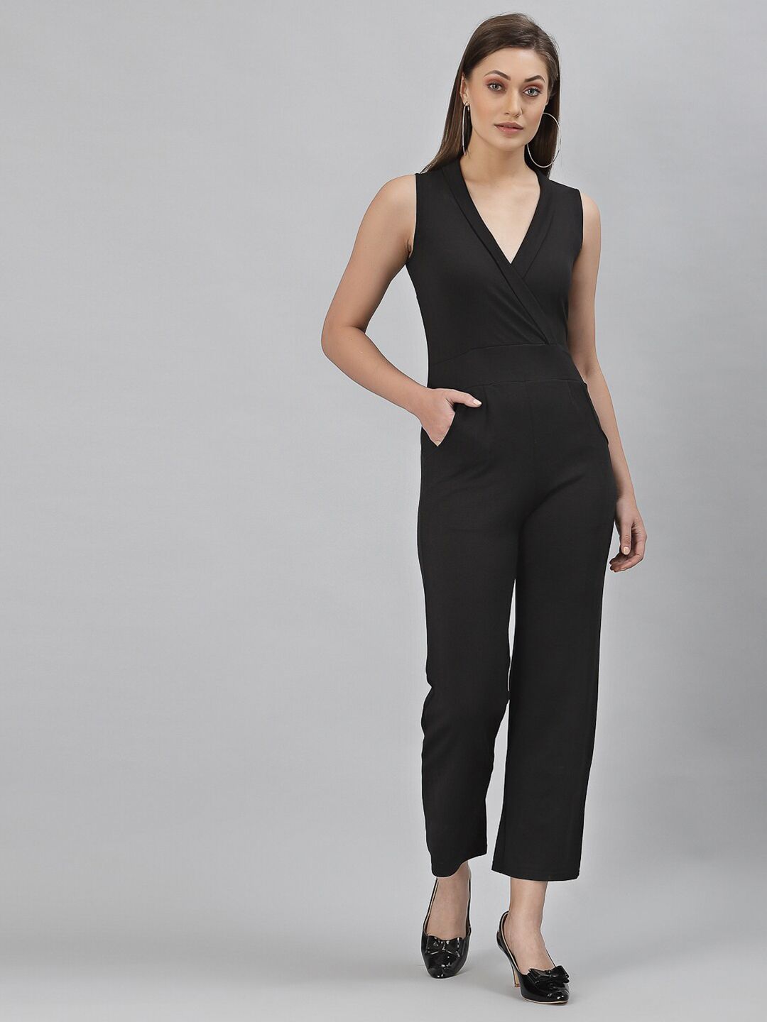 Selvia Black Basic Jumpsuit Price in India