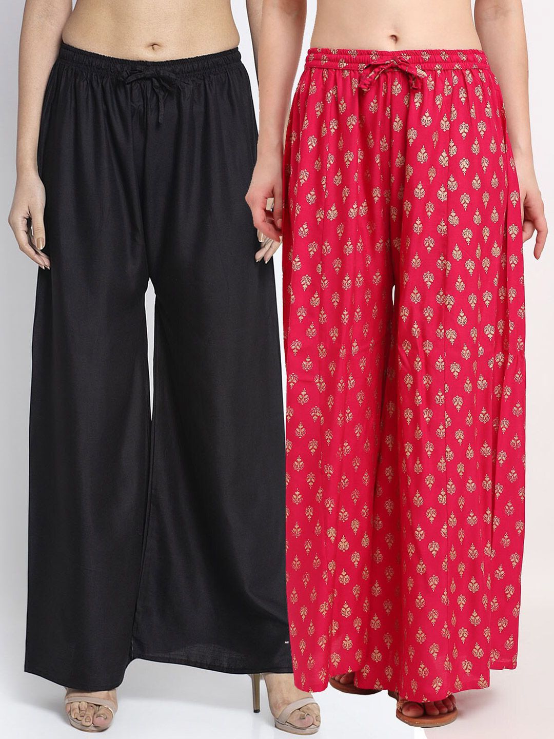 Jinfo Women Pack of 2 Flared Ethnic Palazzos Price in India